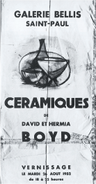 Exhibition poster, France, 1952; photo: The Pottery and Ceramics of David and Hermia Boyd by John Vader, page 61
